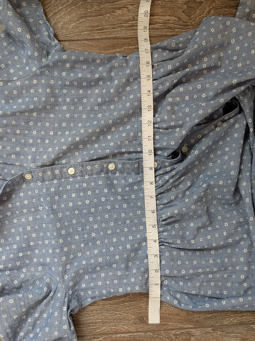 J. Crew Cotton Mini Shirt Dress Chambray Floral Print Size 6 Collared Button Up